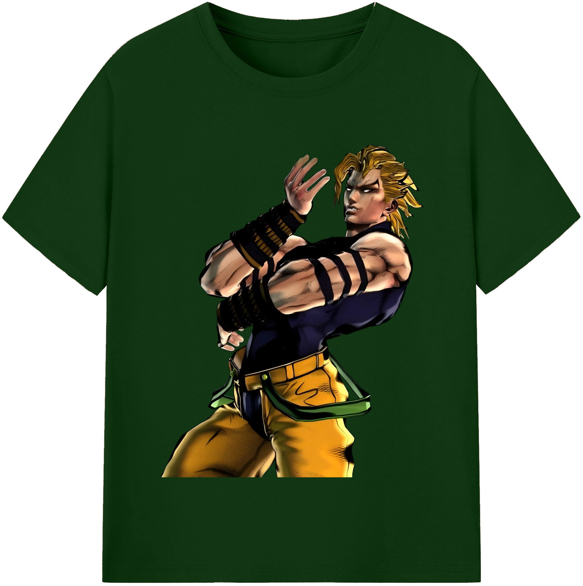 （画像用） ジョジョの奇妙な冒険 ディオ?ブランドー JoJo's Bizarre Adventure Dio Brando 綿100％半袖Tシャツ（フロントプリント）